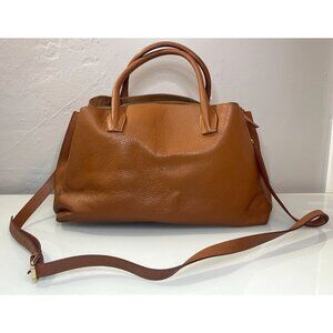 Iacucci Genuine Pebbled Leather Handbag Tote Tan Made in Italy